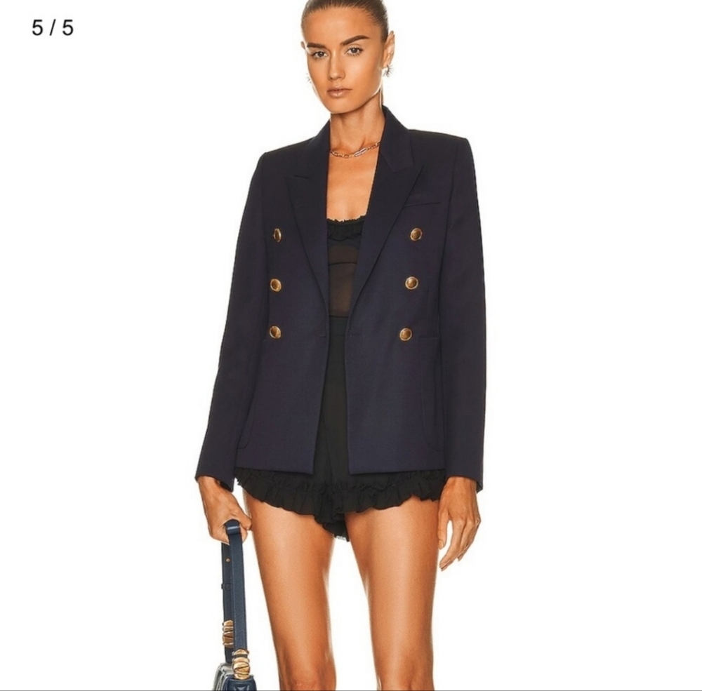 Nili Lotan Nathalia Navy Blazer Jacket - 10